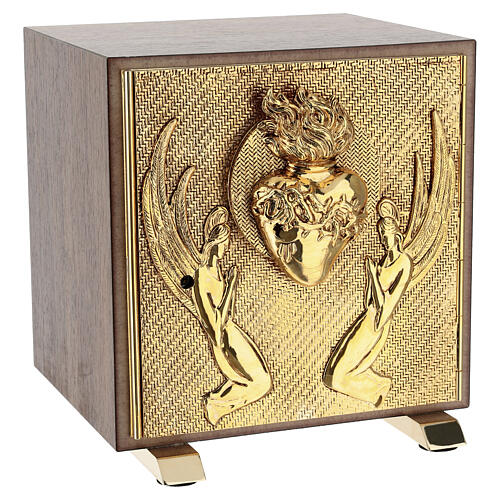 Trentino oak tabernacle with depiction of the Sacred Heart 4