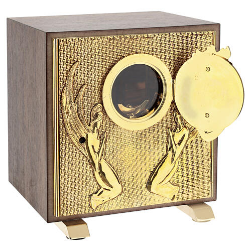 Tabernacolo in legno rovere trentino con esposizione Sacro Cuore 5