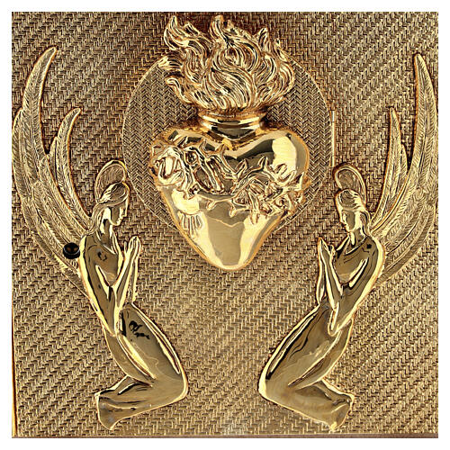 Tabernacle in Trentino oak with Sacred Heart decoration 3