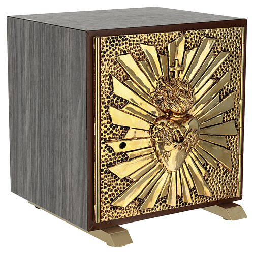Altar tabernacle in grey Trentino oak, Sacred Heart 4