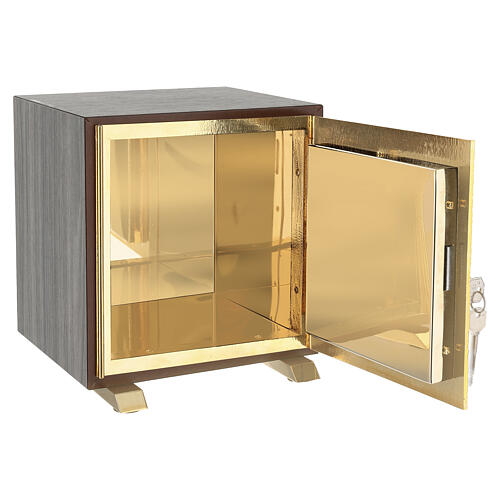 Altar tabernacle in grey Trentino oak, Sacred Heart 5