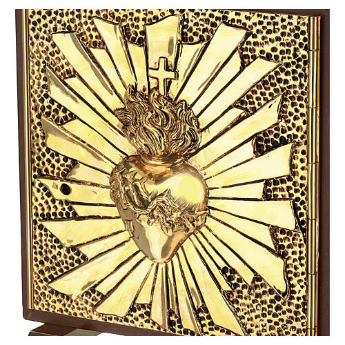 Sacrário de altar em carvalho do Trentino cinza Sagrado Coração 3