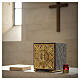 Altar tabernacle in Andalusian marble finish with brass display, IHS s2