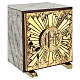 Altar tabernacle in Andalusian marble finish with brass display, IHS s7
