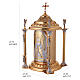 Gold-plated brass altar tabernacle with 4 angels, JHS and chalice s4