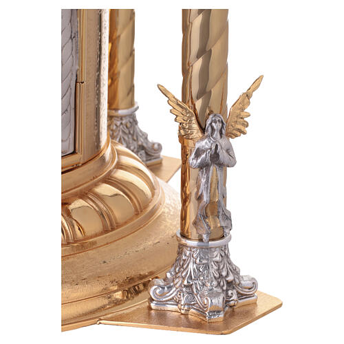 Tabernacle de table en laiton doré 4 anges JHS et calice 14