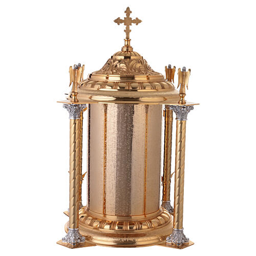 Tabernáculo de mesa em latão dourado com 4 anjos, JHS e Cálice 15