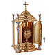 Table tabernacle gold-plated brass with 4 angels, JHS and chalice s6
