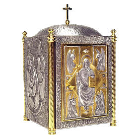 Sagrario bronce con cúpula Cristo y Evangelistas 60x35x35 cm
