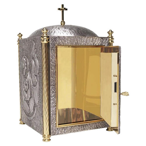 Bronze Altar Tabernacle with Dome, Christ and Evangelists 60 x 35 x 35 cm 3