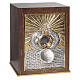 Mahogany wood tabernacle with loaves and fishes, two-tone panel, 18x14x14 in s3