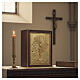 Altar tabernacle in mahogany with spherical gilded brass front frame, chalice and Sacred Heart, 18x14x14 in s2