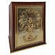 Tabernacolo mensa cornice frontale sferica calice Sacro Cuore legno mogano 45x35x35 cm s3