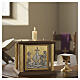 Mahogany tabernacle with gilded brass columns and Lake Tiberias motif, 12x14x14 in s2