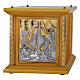 Small gilded wood tabernacle with Lake Tiberias panel, 50x40x40 cm s1
