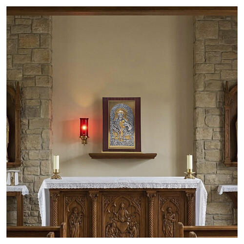 Sagrario Cristo Resucitado Sagrado Corazón caoba 40x30x30 cm bicolor 2
