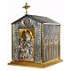Tabernacle de table pour cathédrale ciselé à la main décor Sainte-Trinité 75x50x58 cm s3