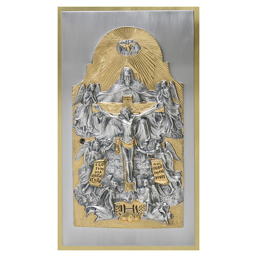Altar tabernacle, Most Holy Trinity with columns and symbols of the four Evangelists, 31.5x20x20 in 3