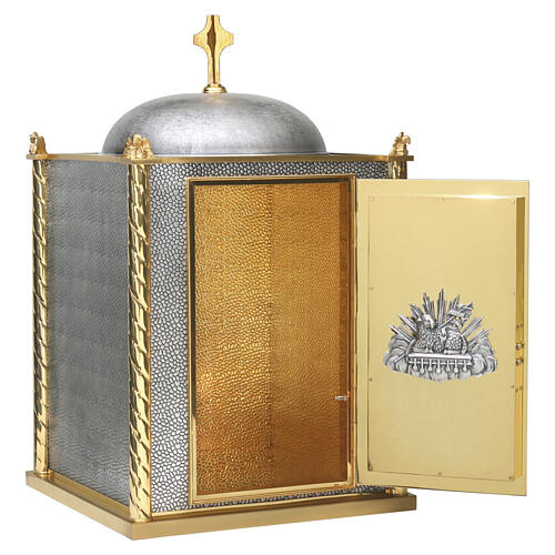 Table tabernacle Holy Trinity with columns and symbols of the four Evangelists, 80x50x50 cm 5