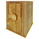 Olive wood tabernacle for altar with IHS rays door, 16x12x12 in s3