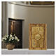 Tabernacle en bois d'olivier pour table porte avec rayons IHS 40x30x30 cm s4