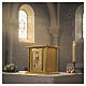 Tabernacle en bois doré calice et hostie IHS avec rayons 50x40x40 cm s2
