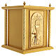 Tabernacolo legno dorato calice ostia IHS con raggi 50x40x40 cm s7