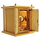 Gold-finished wood tabernacle with chalice and IHS host decoration and gilded brass door and columns, 50x40x40 cm s8