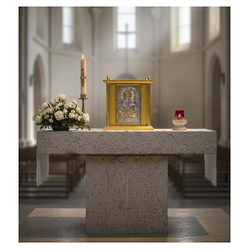 Tabernacle en bois doré Christ Ressuscité Sacré-Cœur 50x40x40 cm 3