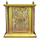 Tabernacolo legno dorato mani Gesù e ostia IHS 50x40x40 cm s1