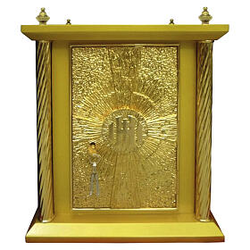 Tabernacle en bois doré porte décor IHS avec rayons 50x40x40 cm