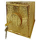 Tabernacle d'autel en bronze doré, symbole IHS avec rayons 25x21x25 cm s4