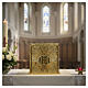 Altar tabernacle IHS in gilded cast bronze with rays, 25x25x25 cm s2