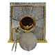 Tabernacle d'autel en bronze argenté avec bordures et lettres dorées IHS 50x40x40 cm s3