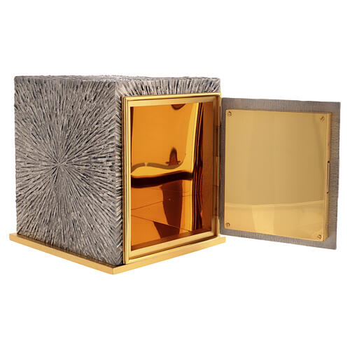 Tabernacle en bronze finition argent JHS 20x25x25 cm 7