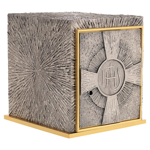 Tabernacolo in bronzo finitura argento JHS 20x25x25 cm 8