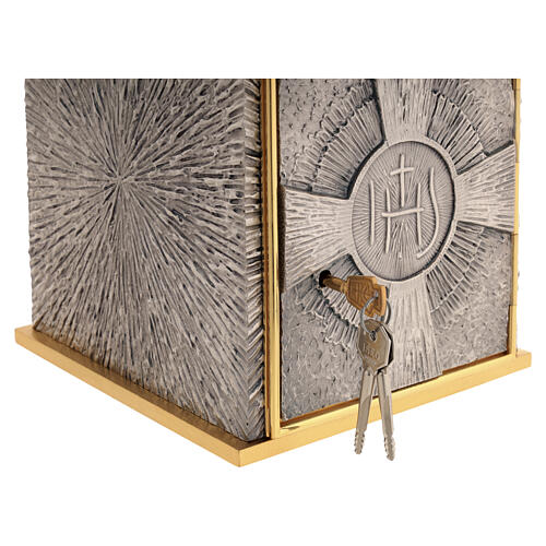 Tabernacolo in bronzo finitura argento JHS 20x25x25 cm 9