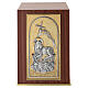 Altartabernakel Agnus Dei aus Mahagoniholz mit zweifarbigem Türmotiv 40x30x30 cm s1