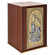 Altartabernakel Agnus Dei aus Mahagoniholz mit zweifarbigem Türmotiv 40x30x30 cm s4
