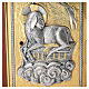 Altartabernakel Agnus Dei aus Mahagoniholz mit zweifarbigem Türmotiv 40x30x30 cm s10