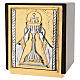 Tabernacolo bicolore e legno 30x25x20 cm porta bronzo decoro calice JHS s1