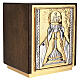 Tabernacolo bicolore e legno 30x25x20 cm porta bronzo decoro calice JHS s6