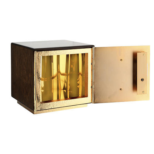 Mini table tabernacle with cross and JHS, 20x20x20 cm 7