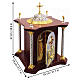 Wood church tabernacle with columns, 68x55x55 cm, door with angels s3