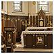 Wood tabernacle with columns and chalice Eucharist decoration, 67x55x55 cm s2