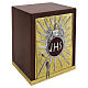 Wood tabernacle with JHS and angel, 30x25x20 cm s1