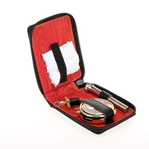 Portateca pelle vitello zip con teca Buon Pastore croce  asperges 1