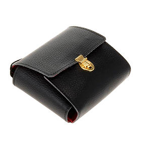 Teche Eucaristiche: Portateca pelle tipo foca nera con teca diam. 9 cm Teche Eucaristiche: Portateca pelle tipo foca nera con teca diam. 9 cm