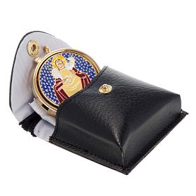 Teche Eucaristiche: Portateca con teca smaltata Buon Pastore, lino e croce Teche Eucaristiche: Portateca con teca smaltata Buon Pastore, lino e croce