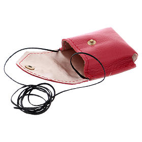 Pyx holder case in real leather, 6.5x6.5 cm, red s3